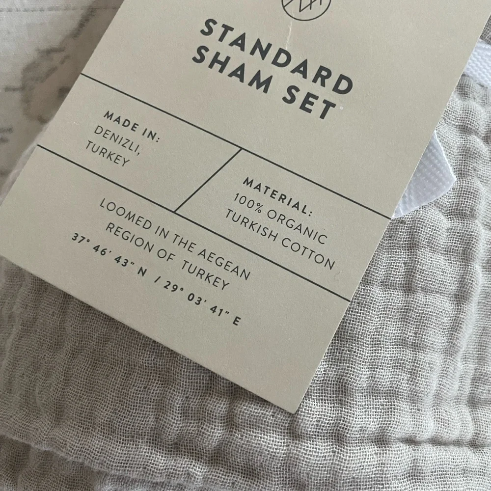 🆕THE CITIZENRY STANDARD SHAM SET ORGANIC COTTON GAUZE SHAMS